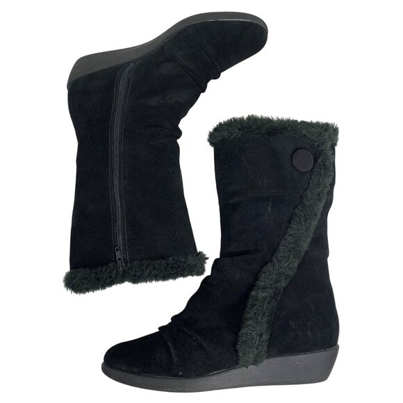 Giani Bernini Womens Sicilia Cold Weather Boots Black Suede Faux Fur Lining SZ 9 - Picture 3 of 6